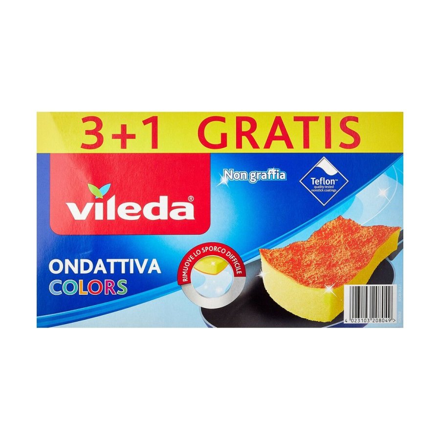 Svamp Vileda 169492 Gul Bl Grn Orange Pink Polyuretan (4 Dele) (1 enheder) #2