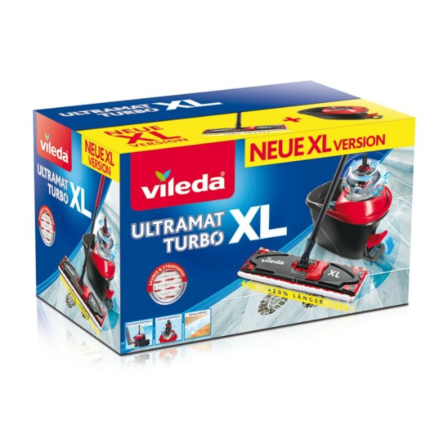 Mop with Bucket Vileda Ultramat Turbo XL Sort Rd Mikrofiber #5