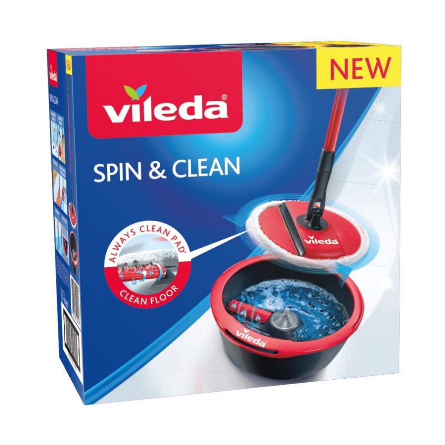 Mop with Bucket Vileda Spin & Clean Roterende polypropylen #5
