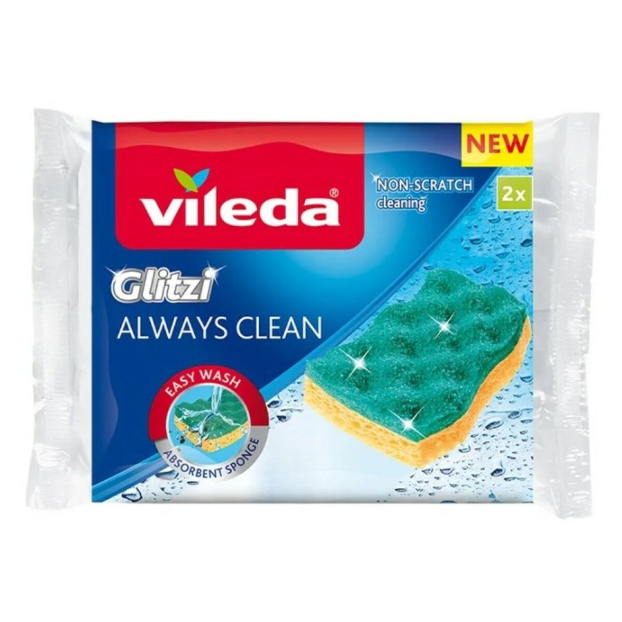 Svamp Vileda 168527 Gul Grn Viskose (2 enheder) #1