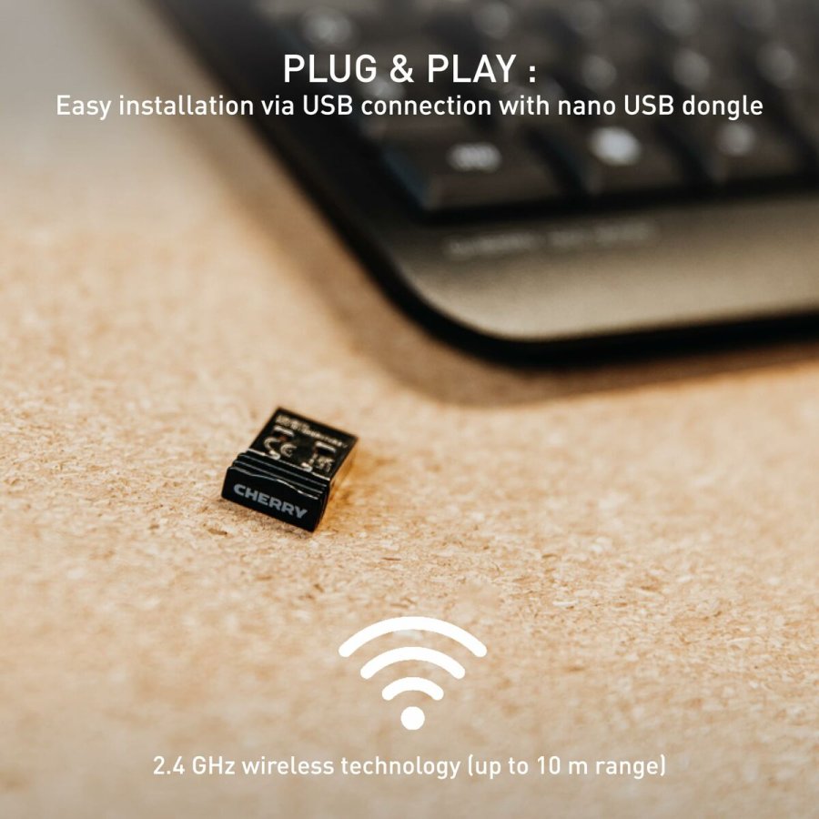 Tr�dl�st tastatur Cherry JK-3000ES-2 Sort Spansk qwerty #7