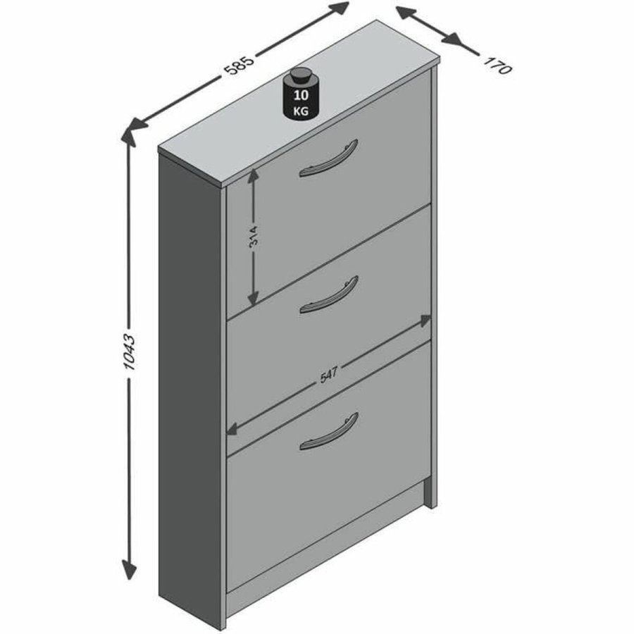 Skostativ FMD Hvid 58,5 x 104,5 x 17 cm #2