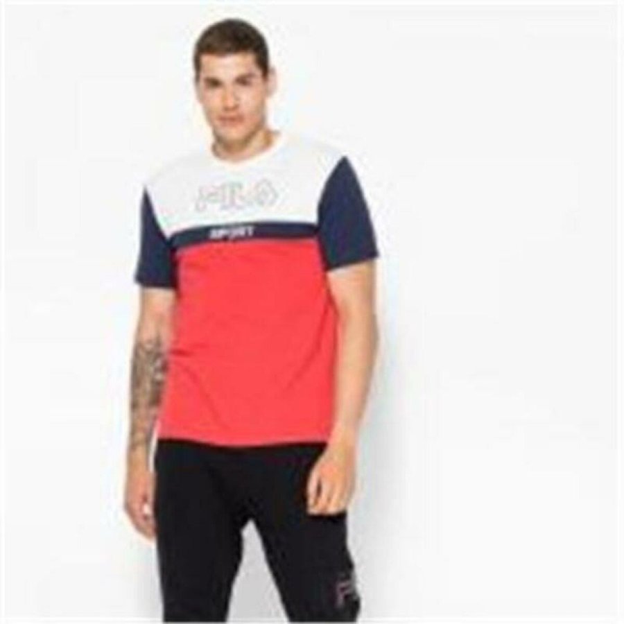 Kort�rmet T-shirt til M�nd Fila 682859 Hvid #1