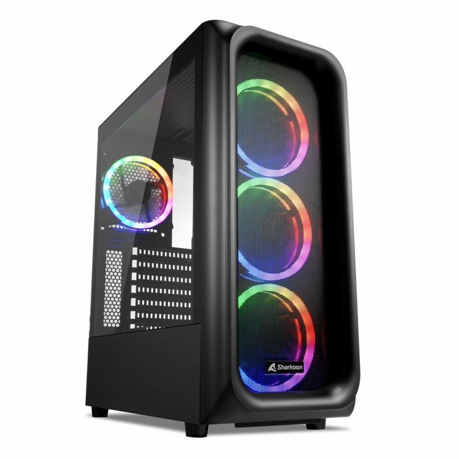 ATX Semi-t�rn kasse Sharkoon TK5M RGB ATX Sort #1