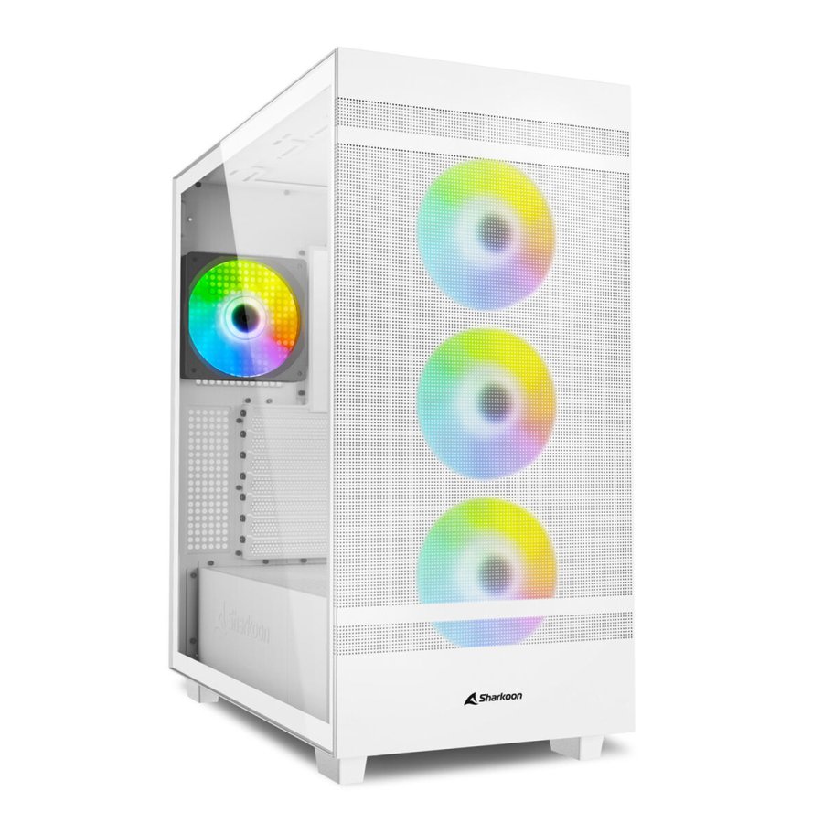 ATX Semi-t�rn kasse Sharkoon Rebel C50 RGB ATX Hvid #1