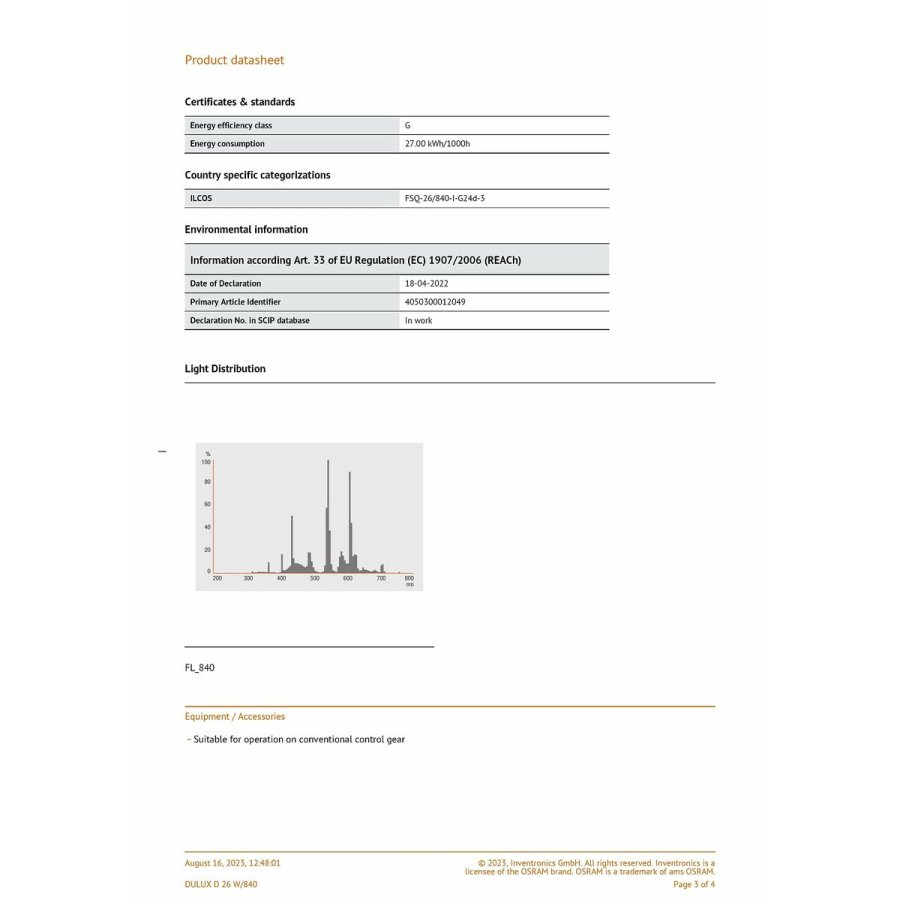 Lavenergi p�re Osram 26 W G24D-3 4000 K #4