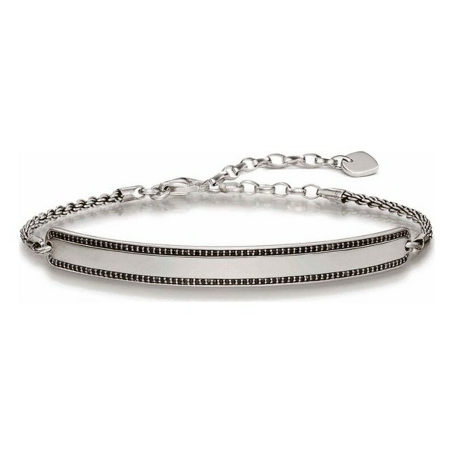 Unisex armbnd Thomas Sabo LBA0009-643-11 Slvfarvet Sort 19 cm 15-18 cm #1