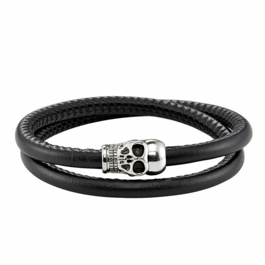 Unisex armbnd Thomas Sabo UB0010-825-11 Slvfarvet Sort 15 cm #2