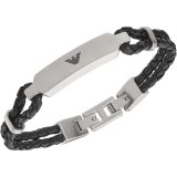 Armbnd til mnd Emporio Armani ESSENTIAL Rustfrit stl Sort #1