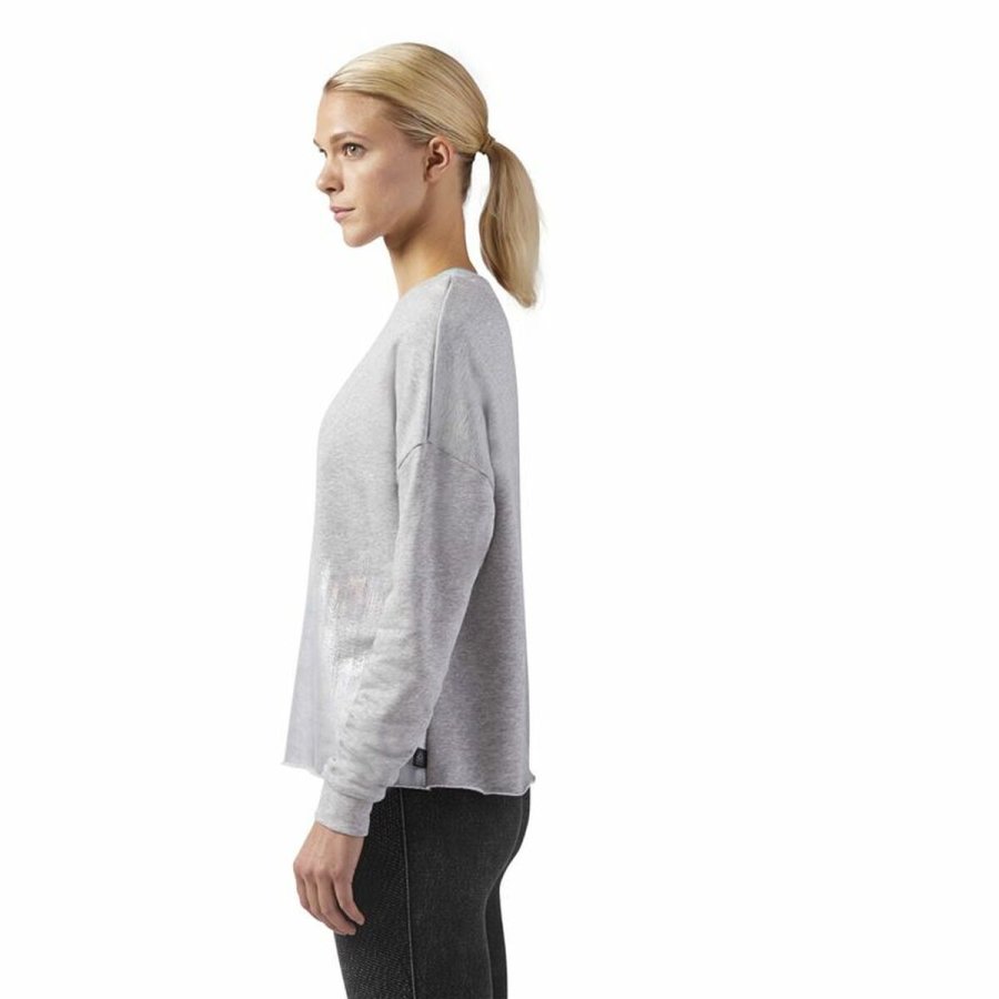 Sweaters uden Htte til Mnd Reebok Foil Crew Lysegr #4