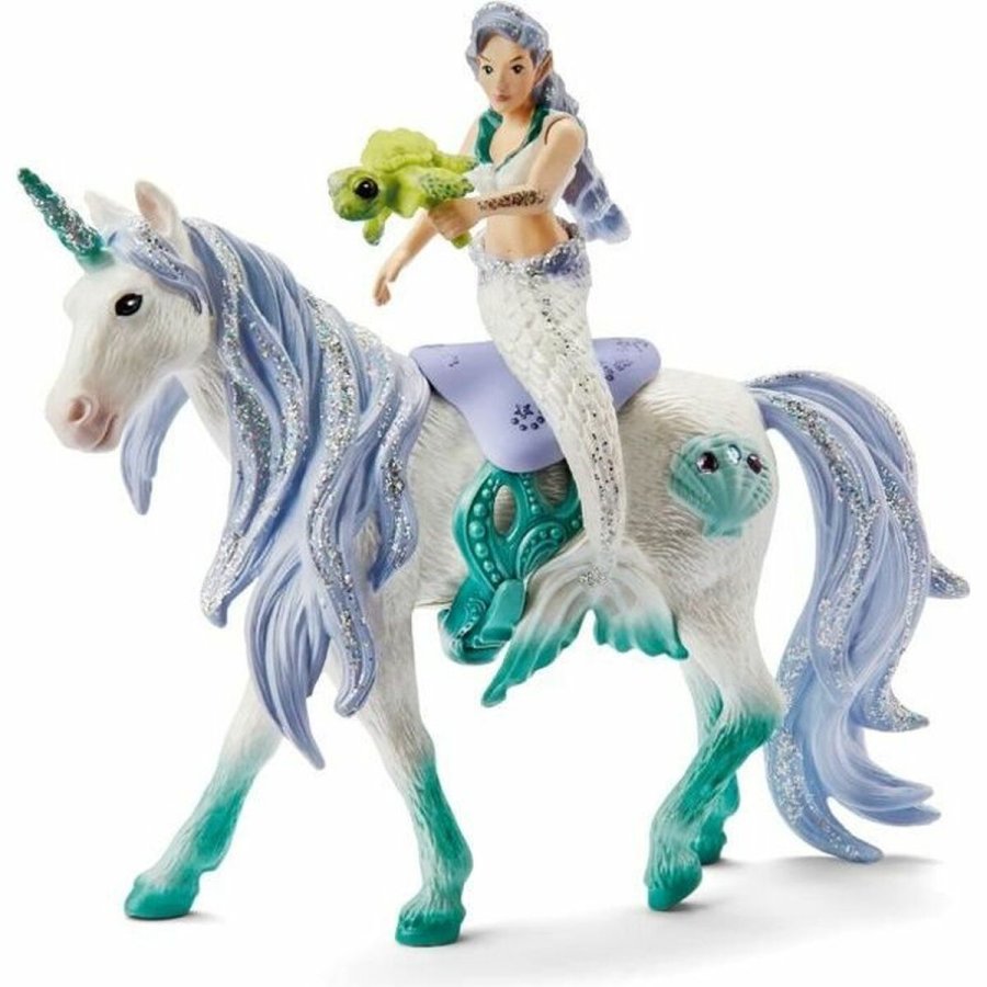 Figur Schleich 42509 Mermaid on sea unicorn Enhjrning 4 Dele #1