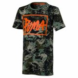 B�rne Kort�rmet T-shirt Puma  Style Graphic  Gr�n #1