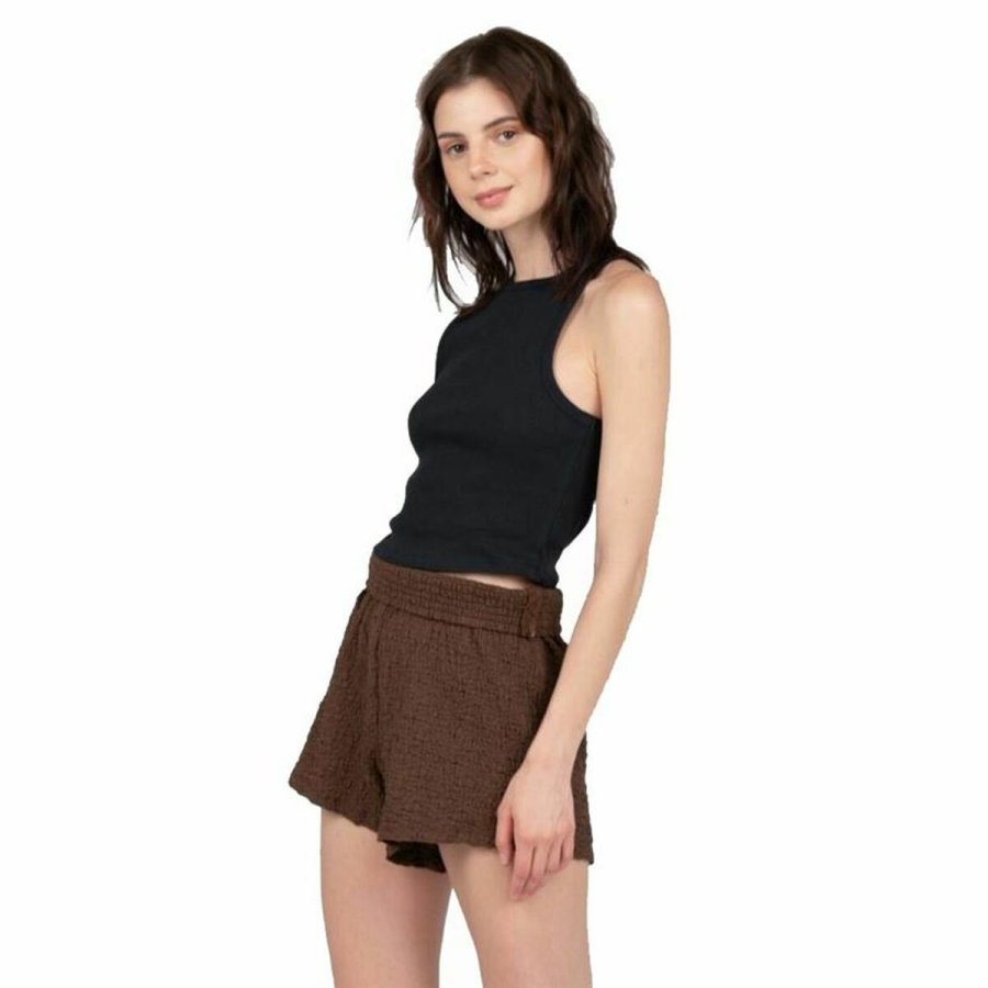 Kortrmet T-shirt til Kvinder 24COLOURS Casual Sort #1