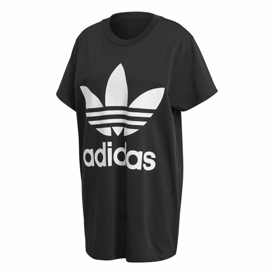 Kortrmet T-shirt til Kvinder Adidas Trefoil Sort #1
