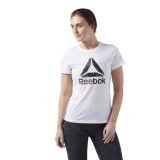 Kortrmet T-shirt til Kvinder Reebok Wor CS Graphic Tee Hvid #1
