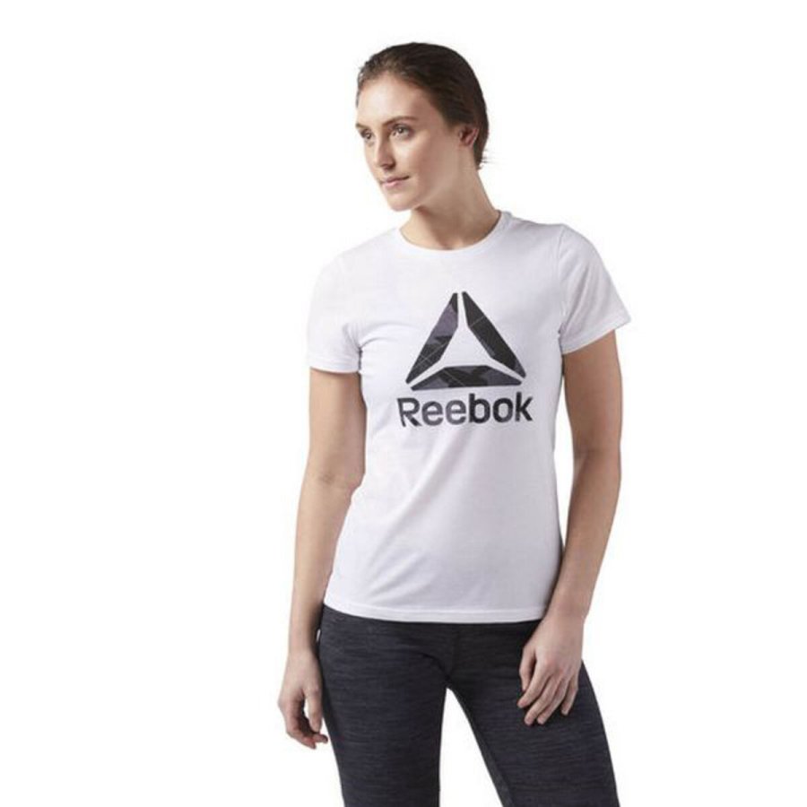 Kortrmet T-shirt til Kvinder Reebok Wor CS Graphic Tee Hvid #1