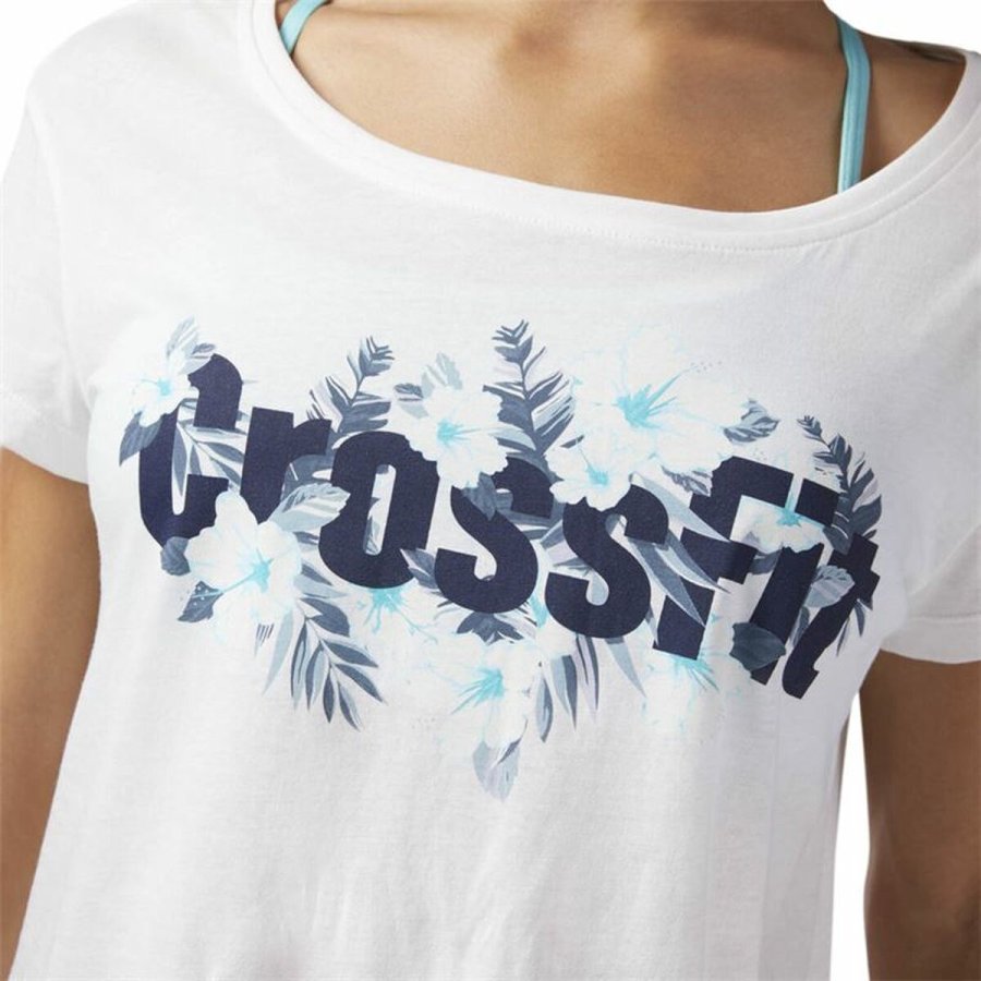Kortrmet T-shirt til Kvinder Reebok Floral Easy Crossfit Hvid #4