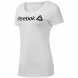 Kortrmet T-shirt til Kvinder Reebok Scoop Neck Hvid #1