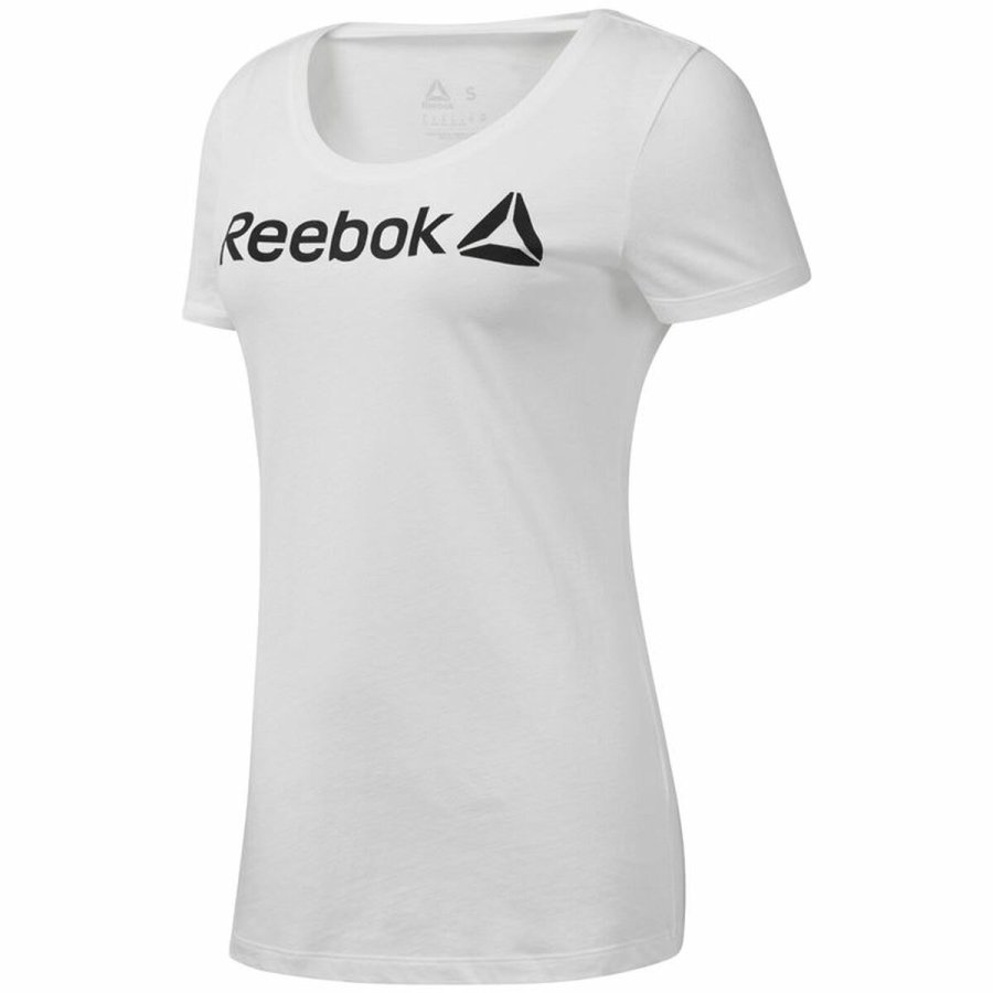 Kortrmet T-shirt til Kvinder Reebok Scoop Neck Hvid #1