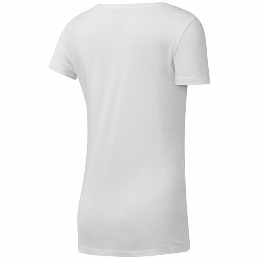 Kortrmet T-shirt til Kvinder Reebok Scoop Neck Hvid #2