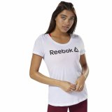 Kortrmet T-shirt til Kvinder Reebok Scoop Neck Hvid #3