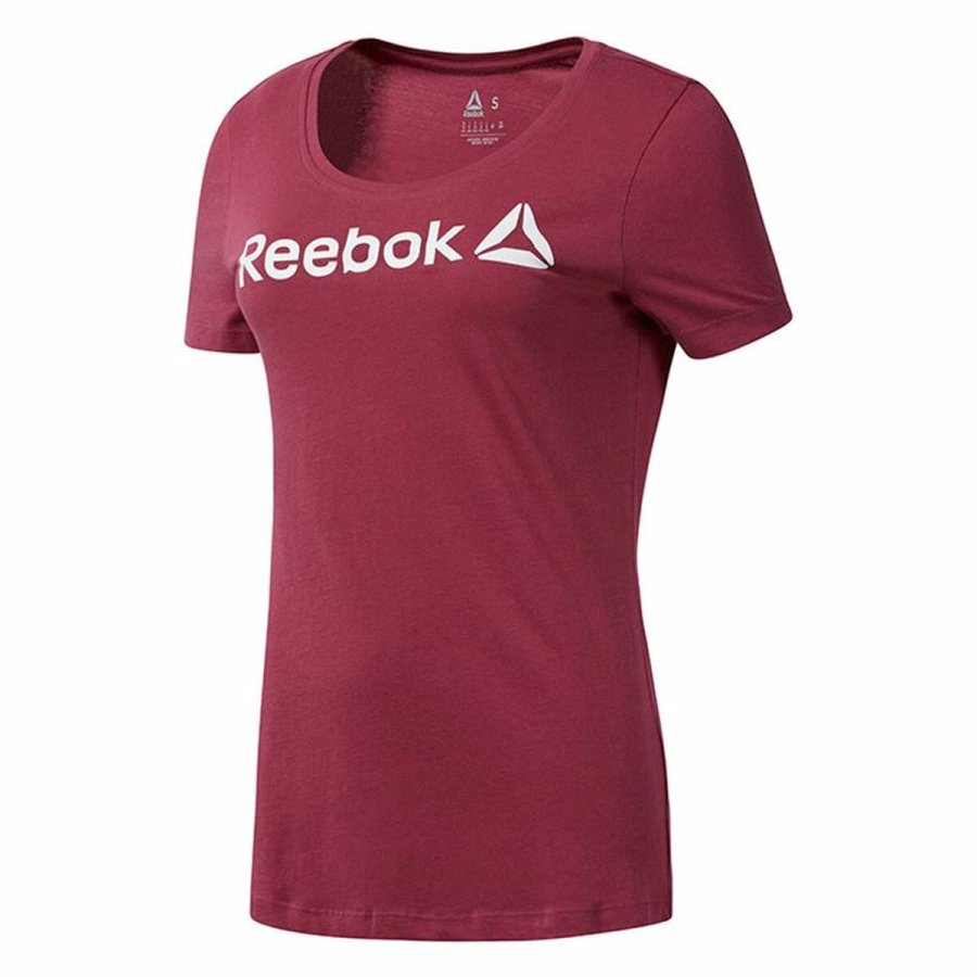 Kortrmet T-shirt til Kvinder Reebok Linear Hot Pink #1