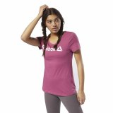 Kortrmet T-shirt til Kvinder Reebok Linear Hot Pink #2