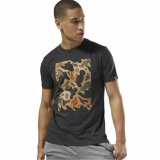 Kort�rmet T-shirt til M�nd Reebok Sportswear Training Camouflage Sort #3