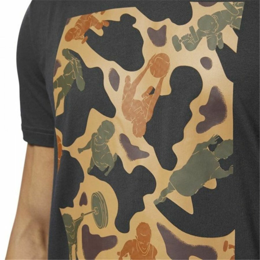 Kort�rmet T-shirt til M�nd Reebok Sportswear Training Camouflage Sort #6