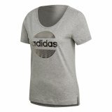 Kortrmet T-shirt til Kvinder Adidas Linear Lysegr #1