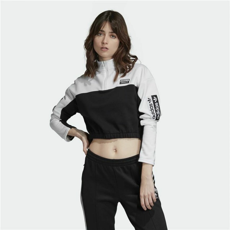 Kortrmet T-shirt til Kvinder Adidas Cropped  Hvid #2