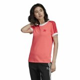 Kortrmet T-shirt til Kvinder Adidas 3 Stripes Laksefarvet #3