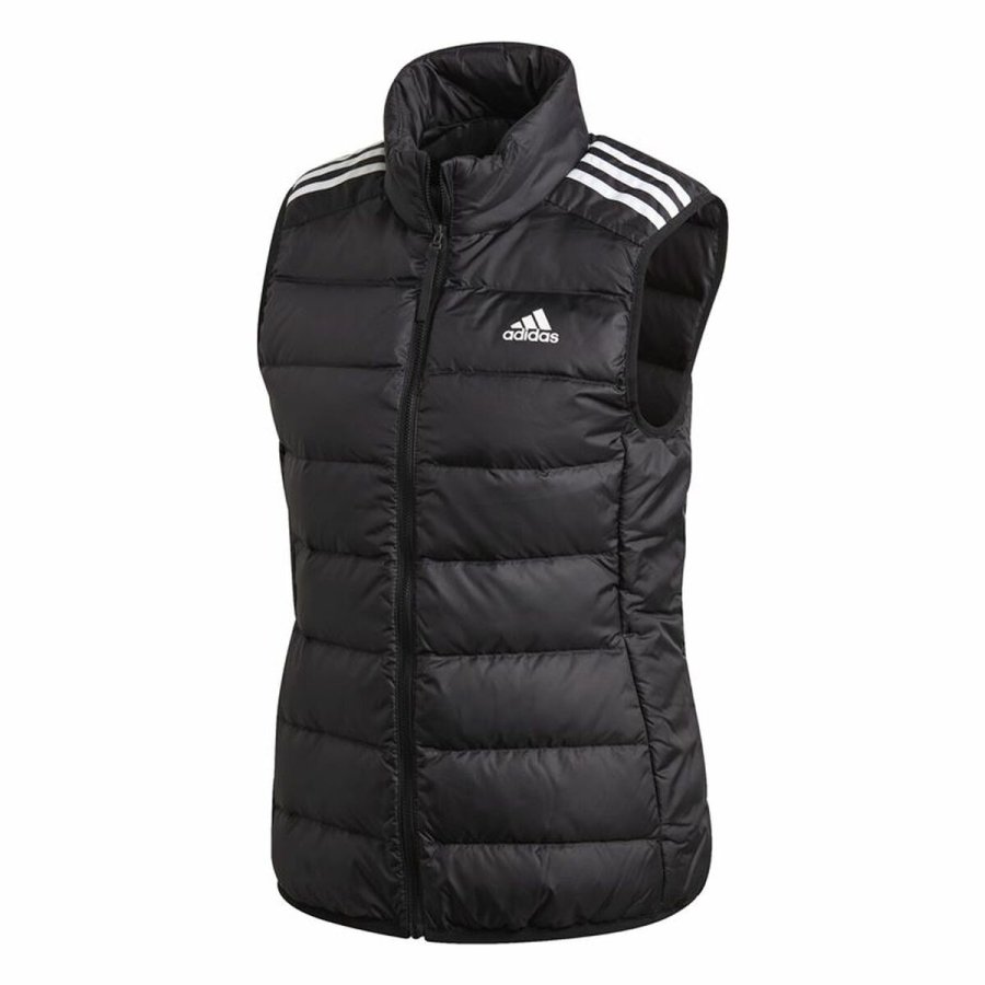 Sportsjakke til damer Adidas Ess Down Hvid Sort Vest #1