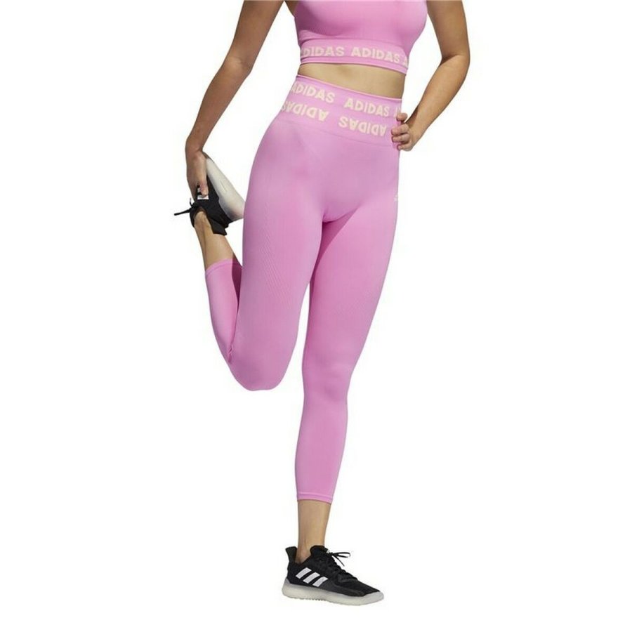 Sport leggins til kvinder Adidas Aeroknit Pink #4