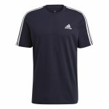 Kortrmet T-shirt til Mnd Essentials 3 bandas Adidas Legend Ink Bl Mrkebl #2