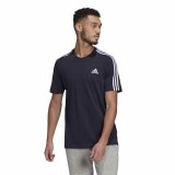 Kortrmet T-shirt til Mnd Essentials 3 bandas Adidas Legend Ink Bl Mrkebl #1