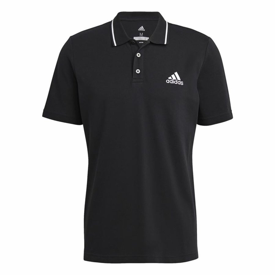 Kortrmet Polotrje til Mnd Adidas Aeroready essentials Sort #2