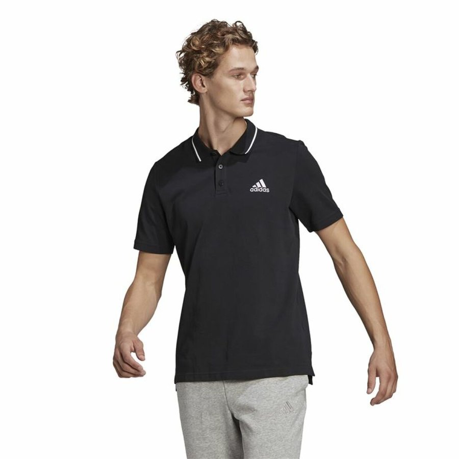 Kortrmet Polotrje til Mnd Adidas Aeroready essentials Sort #1