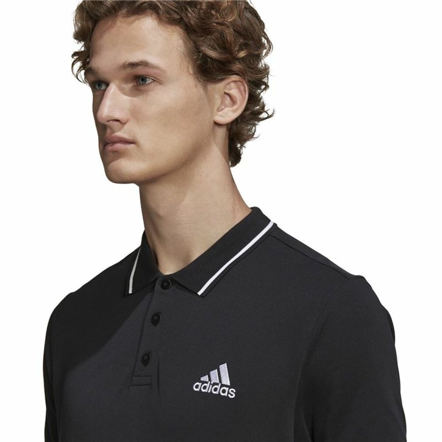 Kortrmet Polotrje til Mnd Adidas Aeroready essentials Sort #4