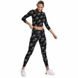 Kortrmet T-shirt til Kvinder Puma Amplified AOP LS Fitted  Sort #3