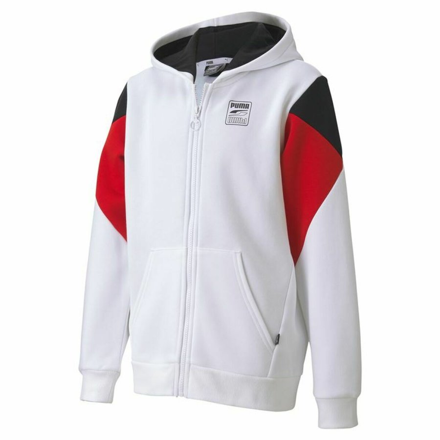 Sportsjakke til b�rn Rebel Puma Block Full-Zip Hoodie  Hvid #3