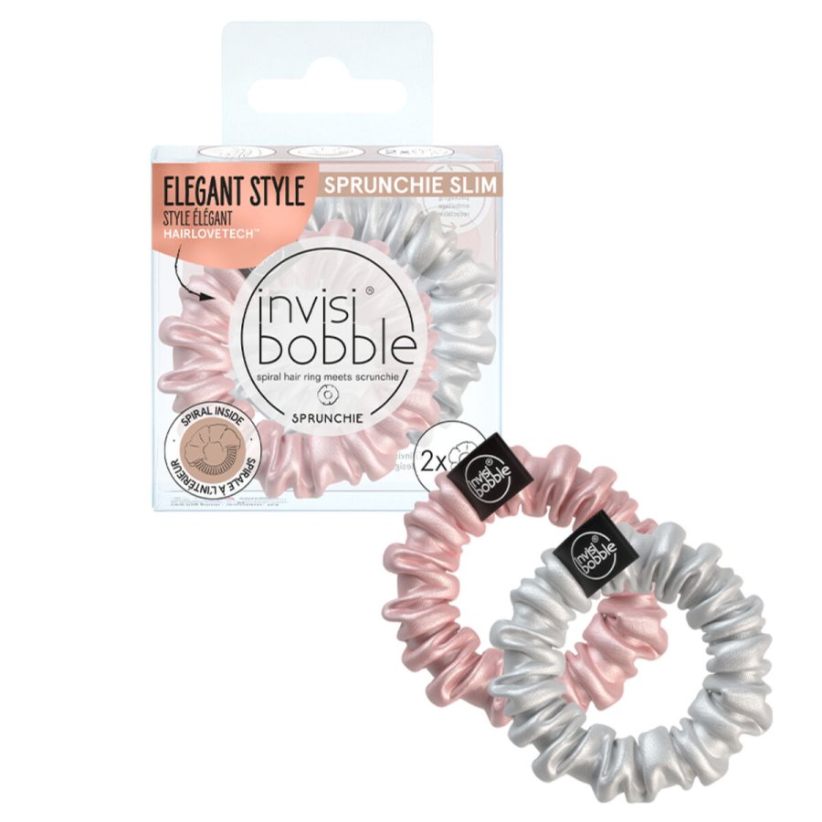 Hrelastikker Invisibobble Invisibobble Sprunchie Slim bella chrome Spiral 2 enheder #1