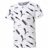 B�rne Kort�rmet T-shirt Puma AOP Hvid #1