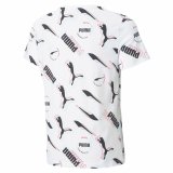B�rne Kort�rmet T-shirt Puma AOP Hvid #2