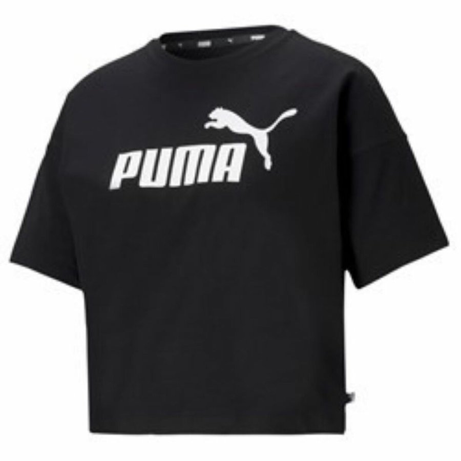 Kort�rmet T-shirt til Kvinder Puma CROPPED LOGO TEE 586866 01  Sort #2