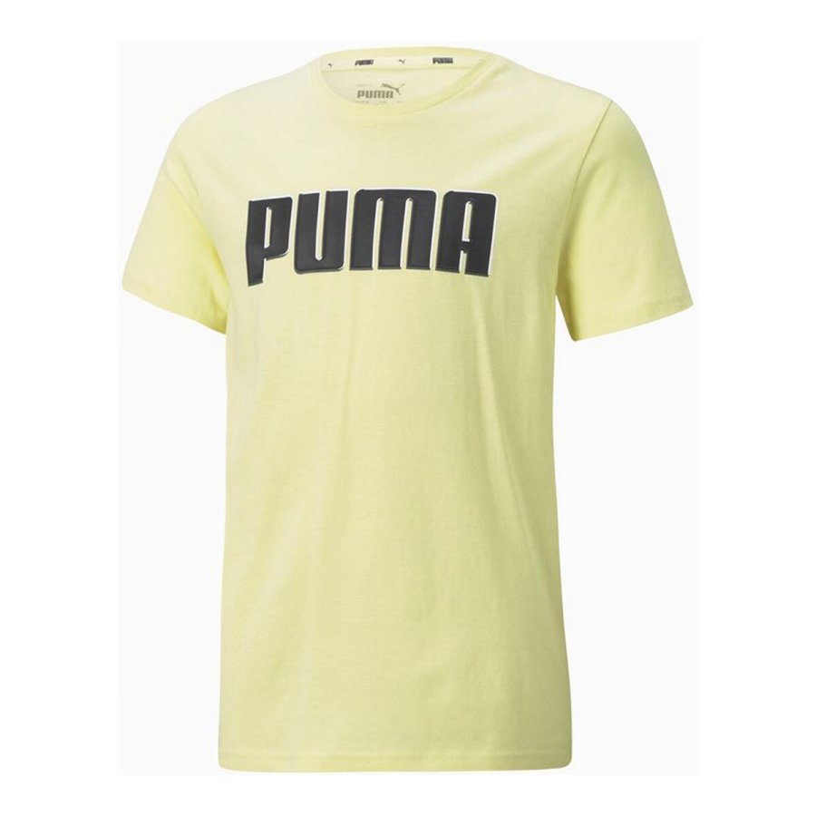 Brne Kortrmet T-shirt Puma  Alpha Graphic Gul #1