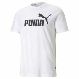 Kort�rmet T-shirt til M�nd Puma ESS LOGO TEE 586666 02 Hvid #1