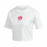 Kortrmet T-shirt til Kvinder Adidas Adicolor 3D Trefoil Hvid #1