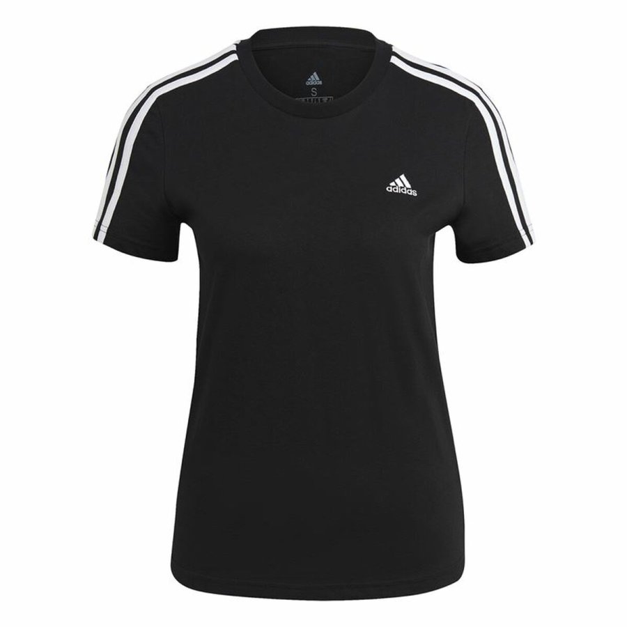 Kortrmet T-shirt til Kvinder Adidas 3S T Sort #1