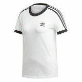 Kortrmet T-shirt til Kvinder Adidas 3 stripes Hvid #1